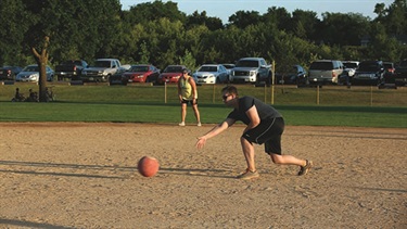 Outdoor Kickball game